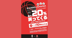 PayPay（ペイペイ）、「B.LEAGUE 2019-20シーズン」で最大20%還元へ