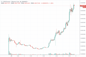 Binance上場のビットトレントトークンは1週間で10倍の高騰 弱気市場の中で好調を維持