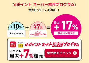 d払い、マツモトキヨシなどのドラックストアでdポイント10%還元キャンペーンを実施