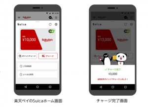 楽天ペイ、ポイントからSuicaへのチャージが可能に