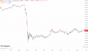 ビットコイン、一時9万1800ドル台まで急落 トランプ関税問題と米国クジラの投げ売りに注目
